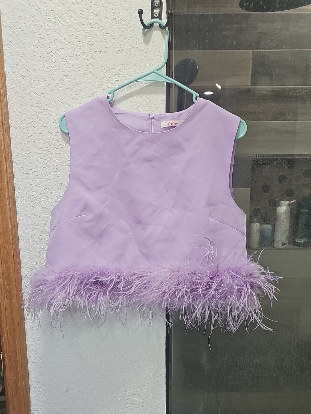 Lavender Feather Crop Top